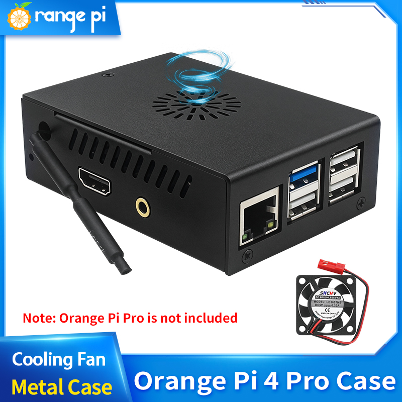 Pi Cooler - علبة معدنية سوداء واقية لـ Orange