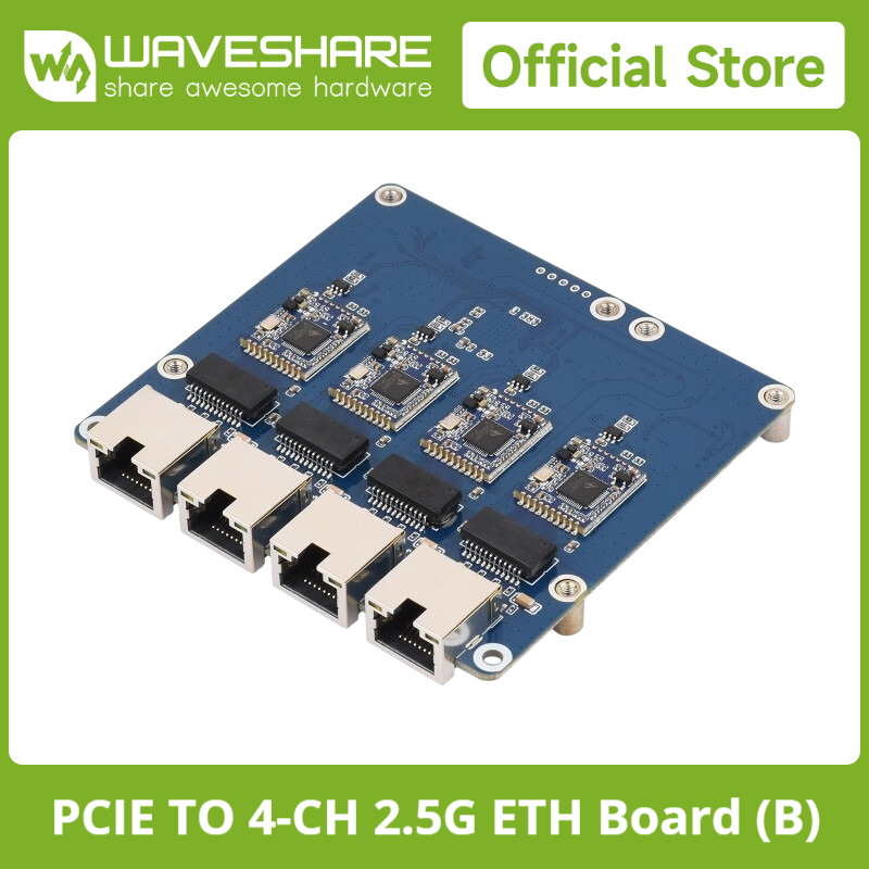 Waveshare PCIe TO 4-Ch Gigabit - مراجعة Raspberry Pi 5 وسعره