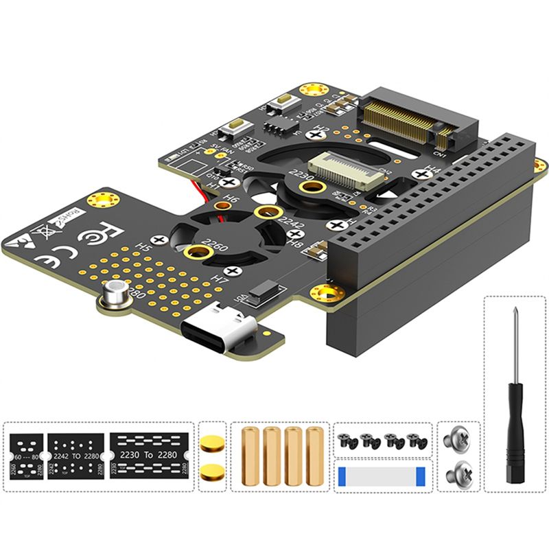 محول PCIe إلى M.2 NVMe SSD لـ  - مراجعة Pi 5 Case وسعره