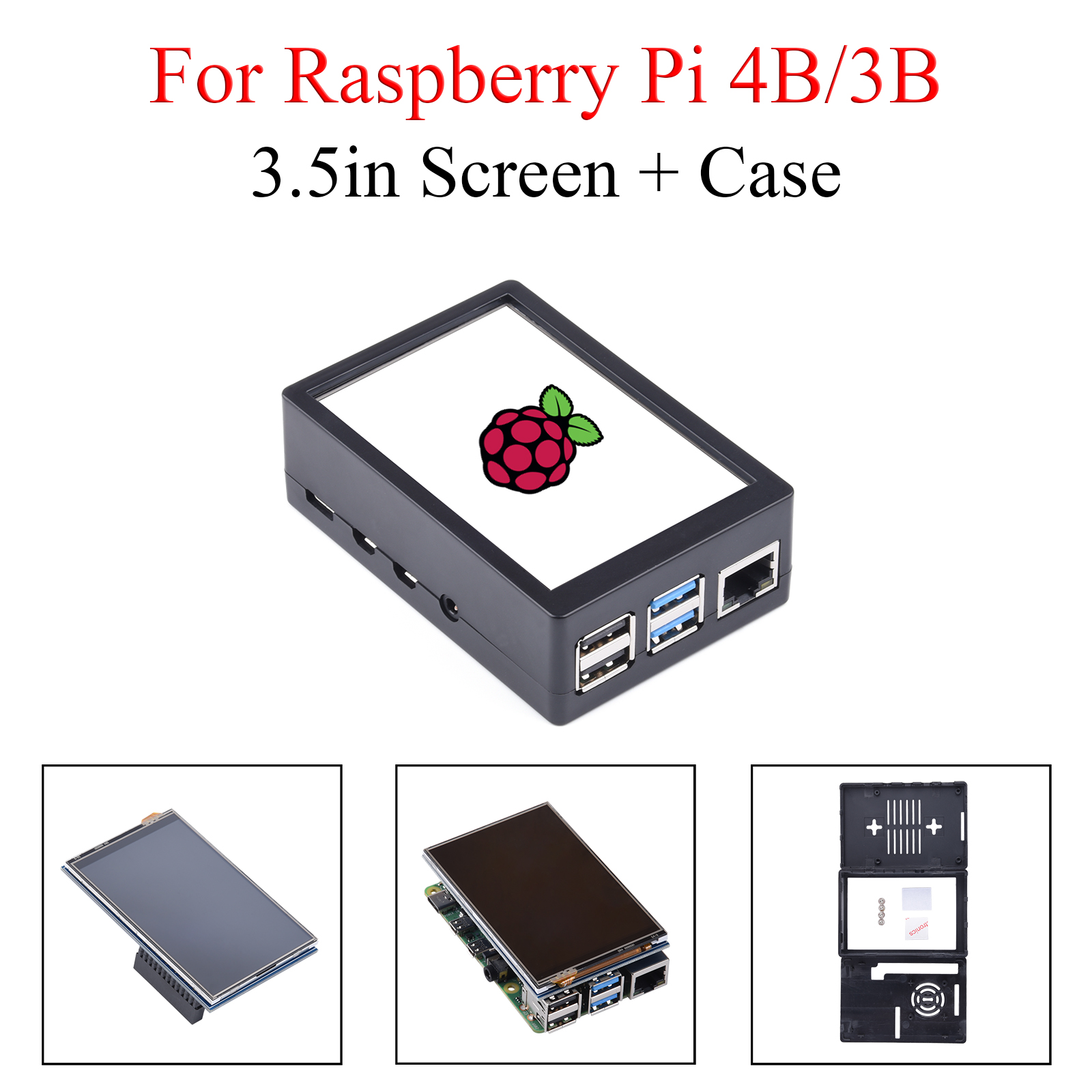 شاشة لمس 3.5 بوصة بدقة 480*320 - مراجعة Pi 4 Case وسعره